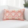HWY 50 Pink Decorative Lumbar Pillow Cover Rectangle 12x20 Inch (1 Piece), Embroidered Cotton Farmhouse Cushion Cover Pillow Case for Sofa Couch Living Room Bed, Minimalist Floral-Ruum Studio Home