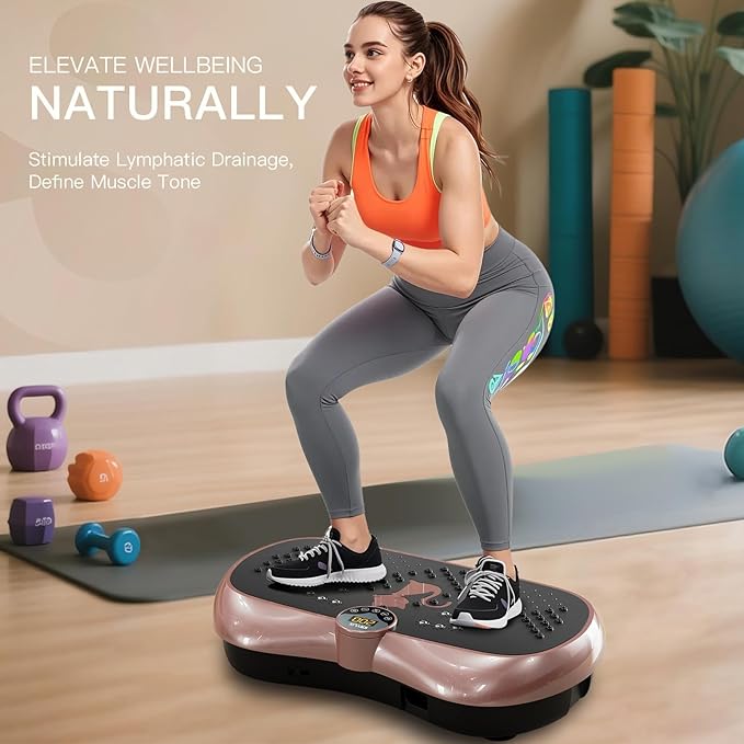 KRYLIX Vibration Plate Machine Exercise Platform for Whole Body Vibration Workout Weight Loss Lymphatic Drainage Fitness Platform Exercise Machine Vibrating Platform for Women Men-Ruum Studio Home
