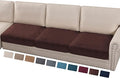 PrinceDeco Velvet Couch Cushion Covers 3 Pieces Velvet Separate Couch Cover Stretch Sofa Slipcover Washable Furniture Protector for Sectional Sofa Each Width Up to 40", Brown-Ruum Studio Home