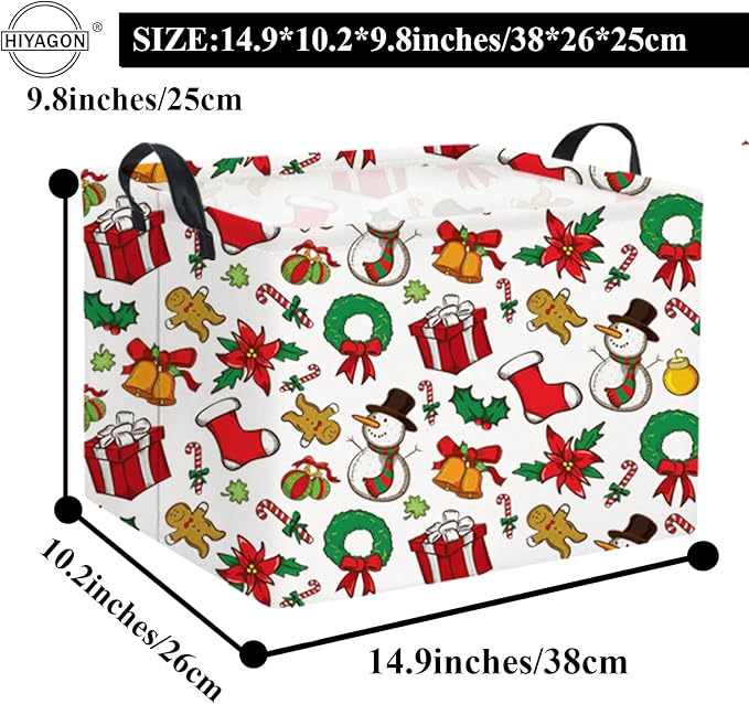 HIYAGON Rectangular Basket for Families Basket with Baby Storage Bin and Kids Toy Organizer Box for Boy and Girls - Christmas Room Decor-Ruum Studio Home