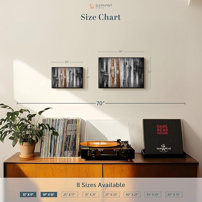 ElephantStock Ski Collection Wall Art - Horizontal Framed Canvas - 1-Piece Bathroom Wall Decor - Photography sports Canvas Print - Brown and Black Decor for Wall - 13" X 9"-Ruum Studio Home