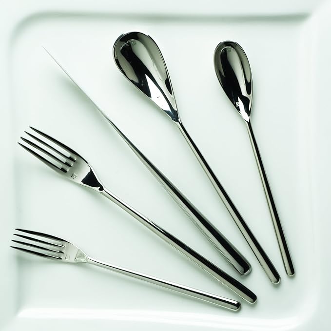 FORTESSA Dragonfly 18/10 Stainless Steel Flatware, 20 Piece Place Setting With Table Knives, Forks and Spoons (Service For 4), Dishwasher Safe, Polished-Ruum Studio Home