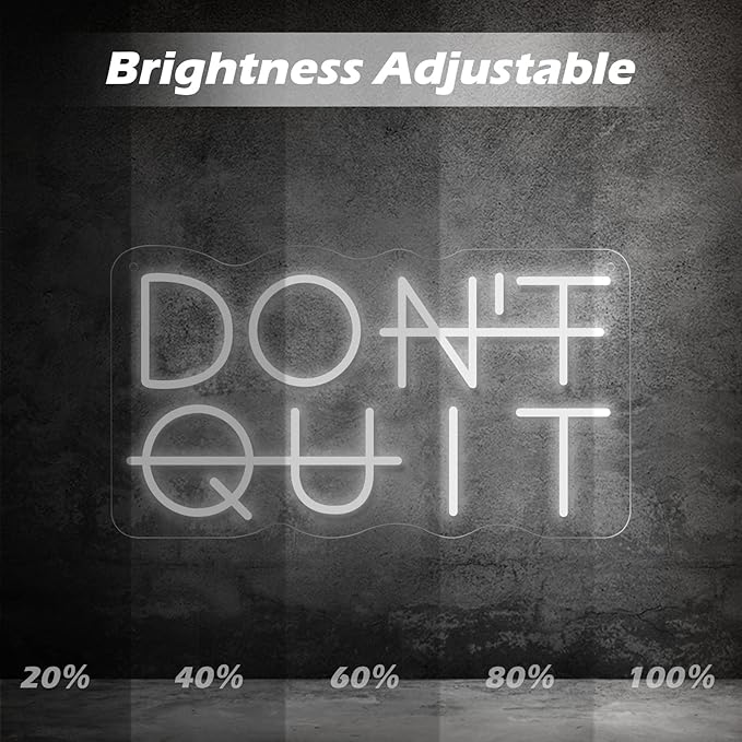 Don't Quit LED Neon Sign for Wall Decor, DO IT Neon Lights Party Decorations, USB Powered Switch Lighting Adjustable for Office, Gym, Man Cave, Gamer Room Decor-Ruum Studio Home