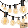 200FT LED Outdoor String Lights with 100+4 Bulbs, Shatterproof Waterproof Patio String Lights for Outside, Connectable 2200K Dimmable Commercial Hanging Light for Christmas Backyard Cafe Garden Bistro-Ruum Studio Home