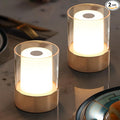 4" Mini Dining Table Light 2 Pack for Buffet Restaurant, Outdoor Waterproof Lamps for Bathroom Camping, Rechargeable Cordless Table Lamp for Bar, Touch Warm Night Light for Nursery Baby (Gold)-Ruum Studio Home