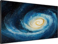 SIGNWIN 46"x72" Extra Large Framed Wall Art Spiral Galaxy Vivid Blue and Yellow Cosmic Space Illustration for Home Living Room Bedroom Decor (Frame Assembly Required)-Ruum Studio Home