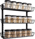 SWOMMOLY Adjustable Wall Mount Spice Rack, 3-Tier Dual-use (Multi-use) Organizer, Black-Ruum Studio Home