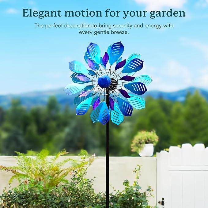 Wind Spinners for Yard and Garden, 84" Wind Spinners Outdoor Metal Extra Large, Wind Sculptures & Spinners with Stake, Yard Art Garden Decor Gift for Family-Ruum Studio Home