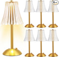 Liliful 6 Pcs LED Portable Cordless Table Lamp Touch Battery Operated Rechargeable Desk Lamp 3 Color Dimmable for Bedroom Living Room Dining (Rose Style,Gold)-Ruum Studio Home