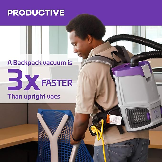 ProTeam GoFit 3 Commercial Backpack Vacuum with Restaurant Tool Kit, 3 qt, Corded-Ruum Studio Home