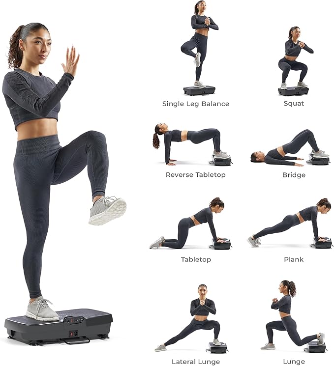 Sunny Health & Fitness Vibration Plate Exercise Machine, Full Body Vibrate Platform for Lymphatic Drainage with Multiple Speeds and Modes, Vibrating Plate Machine for Tension Relief & Weight Loss-Ruum Studio Home