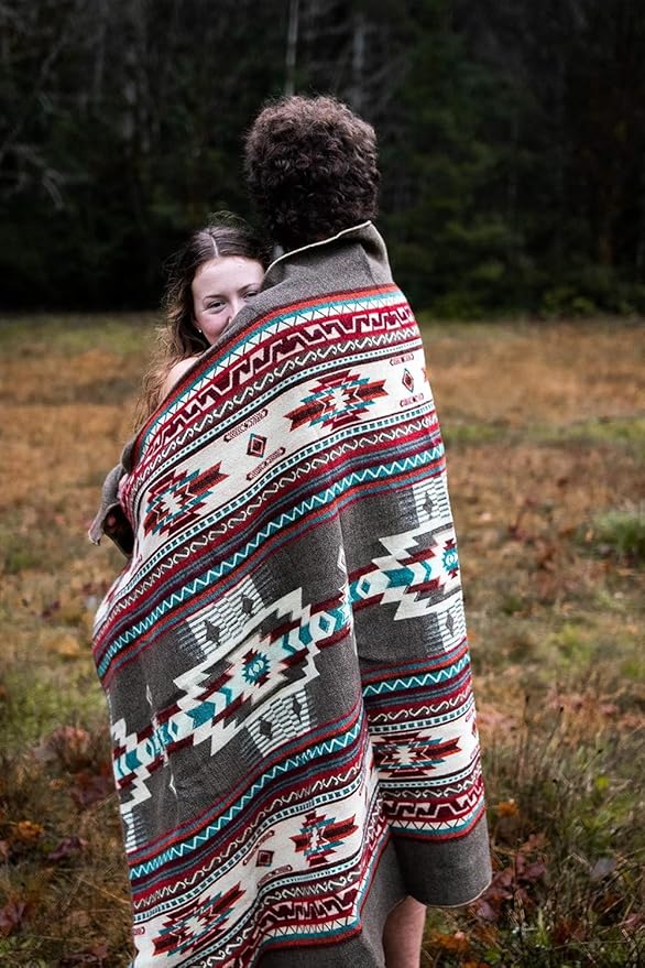 Inca Aztec Throw, Queen, King Blanket | Southwest Indian Navajo Boho Style | Native Cover for Camping, Bedding, Couch, Vanlife | Faux Alpaca, Lightweight, Hypoallergenic (Chimborazo Beige, King)-Ruum Studio Home