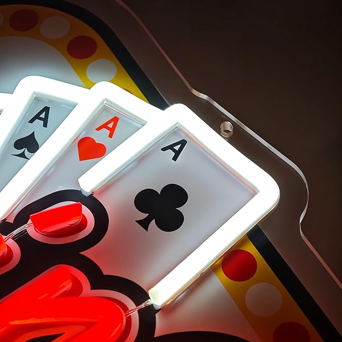 Casino Night Neon Sign for Wall Decor Casino Led Neon Light Dimmable Led Light Sign for Bar Casino Play Room Birthday Party Decor-Ruum Studio Home