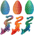 3PCS 3D Printed 12” Articulated Crystal Dragon Inside 5.1” Egg – Fantasy Collectible, Fidget Toy & Stocking Easter Basket Stuffers for Home & Office Decor (3PCS-Egg)-Ruum Studio Home