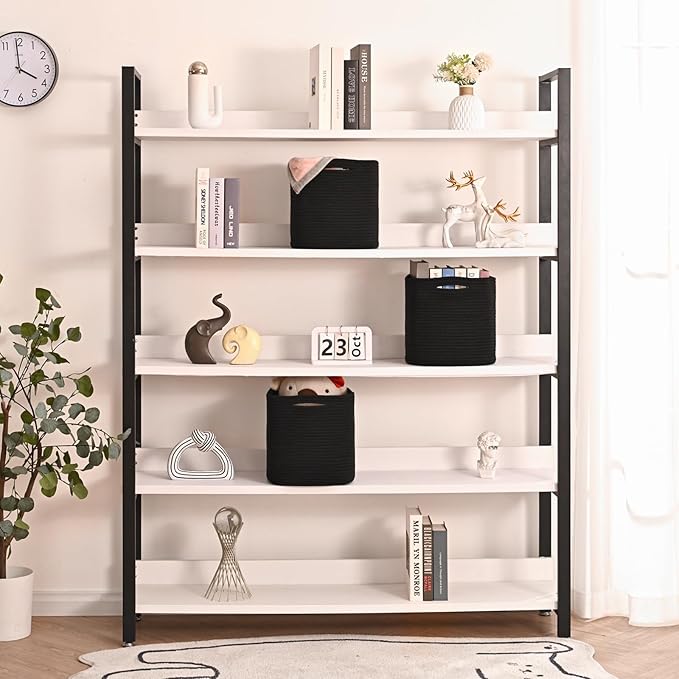 11 Inch Cube Storage Bins, Storage Cube Organizer Bins, Woven Cotton Rope Basket for Storage, Storage Baskets for Organizing Shelves, Square Baskets for Toys, Black (Pack of 3)-Ruum Studio Home