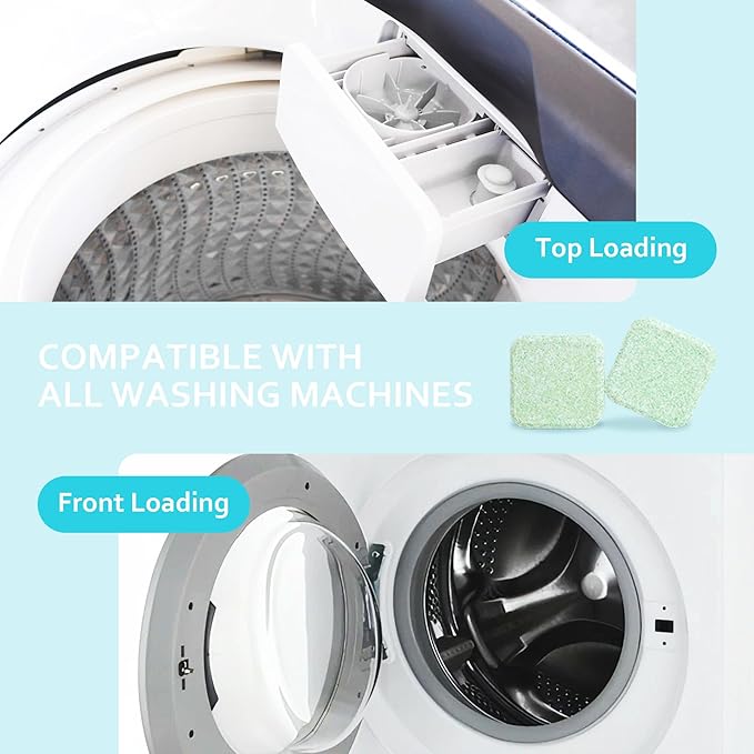 Washing Machine Cleaner 48 Pack-24 Month Supply,Cleaning Tablets Formulated for Pet Owners for He,Easy Pet Hair Remover for Laundry.Top & Front Load Washer.Septic Safe.-Ruum Studio Home