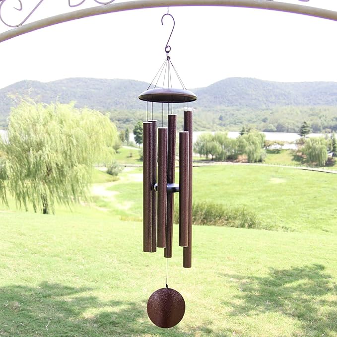 ASTARIN Outdoor Wind Chimes, 45 in Memorial Chimes with 6 Heavy Tubes, Large Deep Tone for Garden Hanging Decor, Sympathy Gifts. Bronze-Ruum Studio Home
