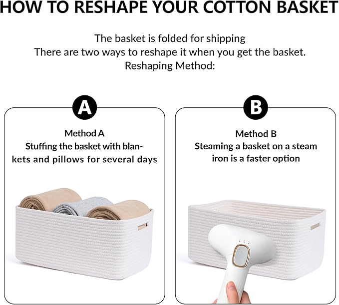 Large Storage Baskets for Organizing, Closet Shelf Baskets for Clothes Blanket Towels, Baby Nursery, Toy Bins Box, Woven Rope Baskets, 17 x 13 x 7.5”, 4 Packs Off White-Ruum Studio Home