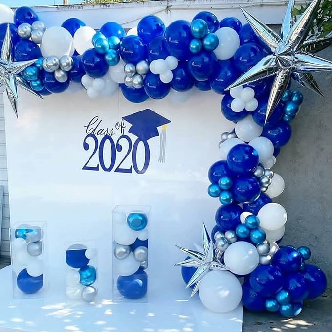 130pcs Royal Blue Balloons Different Sizes 18" 12" 10" 5" Party Latex Balloons for Birthday Graduation Baby Shower Anniversary Nautical Party Decorations-Ruum Studio Home