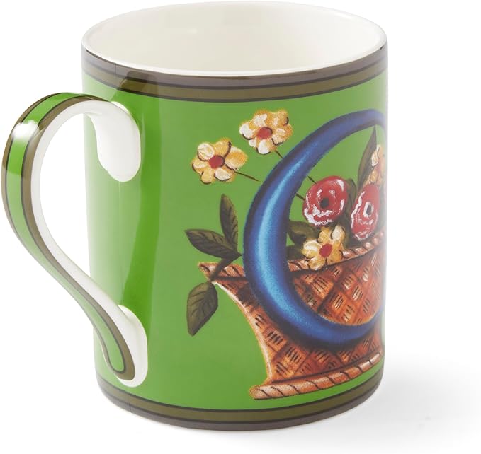 Spode Kit Kemp 12oz Mug, C Initial - Fine China Coffee Cup with Floral Alphabet Design, Custom Letter Mug for Unique Gift Giving - Personalized Kitchen Drinkware, Dishwasher Safe & Stylish-Ruum Studio Home