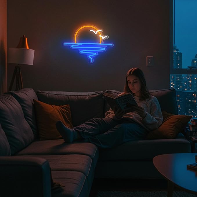 Sunset Sunrise Neon Sign for Wall Decor Dimmable LED Neon Light Sign for Beach Bedroom Living Room Wedding Bar Party Home Room Decor-Ruum Studio Home