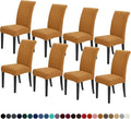 Joccun Chair Covers for Dining Room Set of 8, Dining Chair Slipcovers Stretch Dining Room Chair Covers Seat Protector,Washable Parsons Chair Cover for Home,Hotel,Banquet(Gold,8 Pack)-Ruum Studio Home