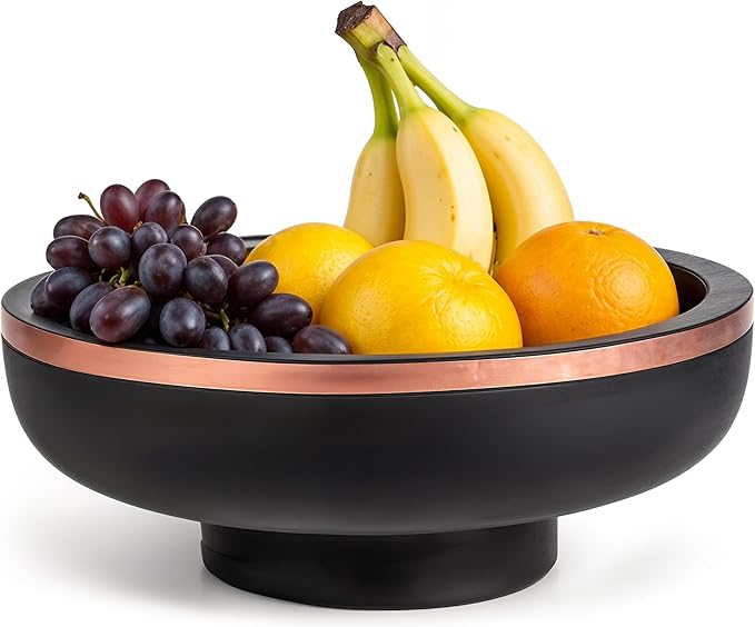 Concrete Fruit Bowl for Kitchen Counter - Large Decorative Bowls for Home Decor - Modern Key Bowl for Entryway Table - Hand-Poured Pedestal Bowl for Keys-Ruum Studio Home