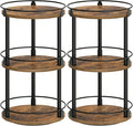 Spice Rack, Set of 2 Lazy Susan Organizer, 3-Tier Turntable Organizer For Cabinet, Compact and Versatile, for Kitchen Countertop, Rustic Brown SR23L2BR-Ruum Studio Home