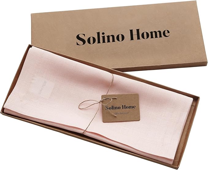 Solino Home Linen Pink Table Runner 90 Inches Long - 100% Pure Linen 14 x 90 Inch Table Runner for Halloween - Fete-Ruum Studio Home