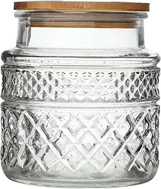 Glass Storage Jar, 38 FL OZ, Food Canisters with Bamboo Lid, Kitchen Containers Decorative Airtight Glass Jars For Cereal Nuts Snack Candy Cookies Coffee Tea-Ruum Studio Home