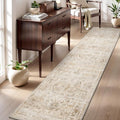 AMOAMI-2X10 Runner Rug-Washable Runners for Hallways-Soft Non Slip Bedside Rugs for Bedroom-Vintage Long Rug for Hallways Entryway Laundry Room Stair Kitchen Bathroom Beige-Ruum Studio Home