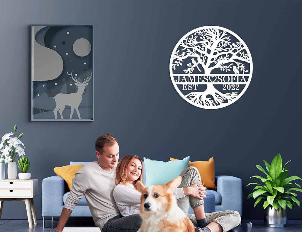 Personalized Tree of Life Metal Sign, Custom Name Sign, Tree of Life Wall Decor, Personalized Metal Tree Sign, Personalized Tree of Life Wall Decor, Custom Metal Signs Personalized-Ruum Studio Home
