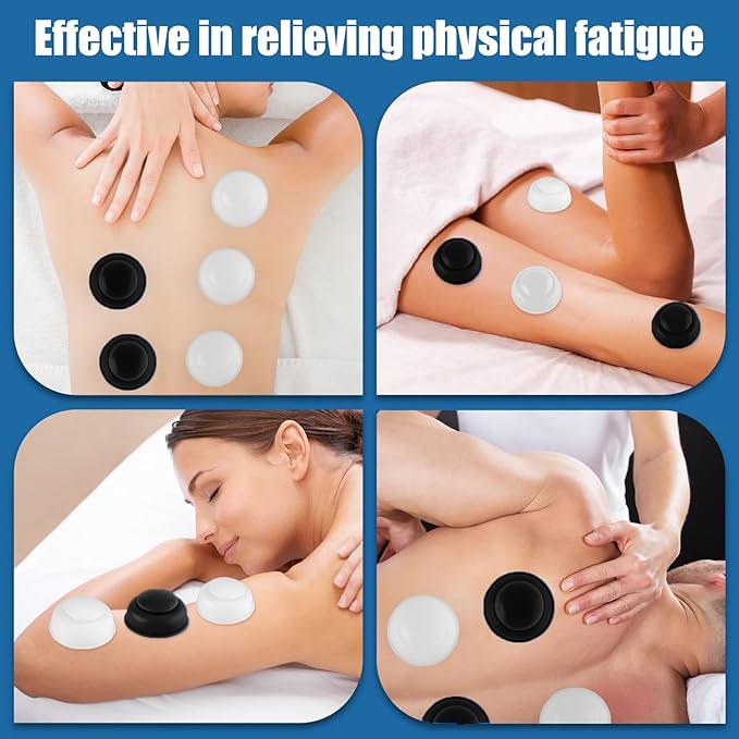 Silicone Cupping Therapy Sets 10pcs,Professional Vacuum Cupping for Myofascial Massage/Joint Pain/Anti Cellulite/Deep Muscle Relief & More(10pcs,Black+White)-Ruum Studio Home