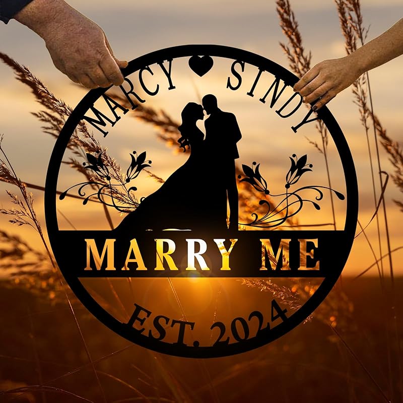 Personalized Wedding Gifts | Custom Metal Signs| Couples Gift for Her | Wedding Date Sign | Engagement Gift | Anniversary Gift | Bridal Shower Gift | Wedding Anniversary Gift | Metal Art-Ruum Studio Home