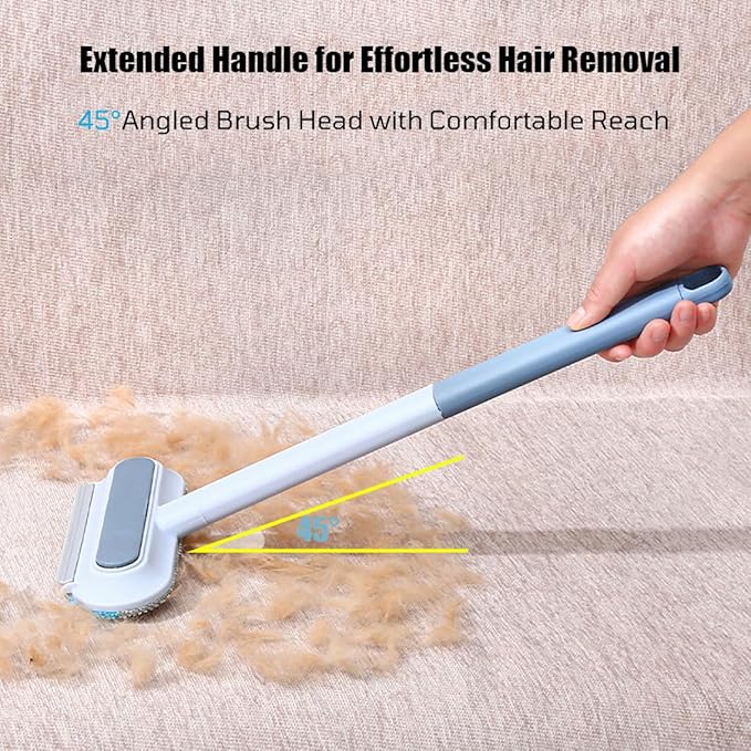 2 PCS Pet Hair Remover for Furniture,4 in 1 Reusable Lint Brush with 17-Inch Handle, Washable Tool for Dog and Cat Hair on Couches, Carpets, Clothes, Bedding, and Cars-Ruum Studio Home