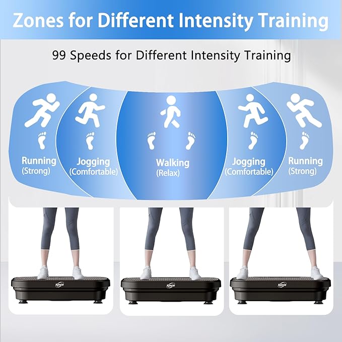 Vibration Plate Exercise Machine, Full Body Shaker Workout Vibration Plate for Lymphatic Drainage Weight Loss, Waver Vibrating Fitness Platform with Resistance Bands, Low Noise Home Fitness for Adults-Ruum Studio Home