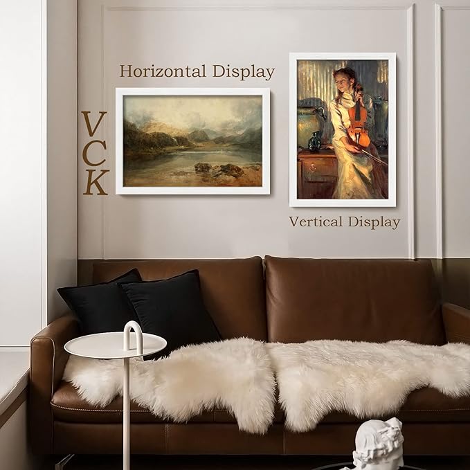 VCK 16x24 Poster Frames Set of 3, White Solid Wood Picture Frame, Textured Exclusive Wall Gallery Frame-Ruum Studio Home