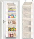 Over the Door Organizer with Drawers, 5 Tier Hanging Storage with Removable Bins & 10 Side Pockets, Over Door Closet Organizer for Baby Items, Yarn, Bed Sheets, Clothes, Toys, Towels – Beige-Ruum Studio Home