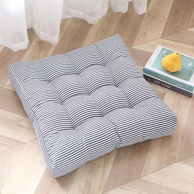 Tiita Chair Cushions 22"x22" Square Windows Pad for Adults Seating Pillows Set of 2, Blue-Ruum Studio Home
