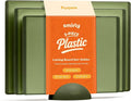 SMIRLY Plastic Cutting Board Set with Holder 3 Pieces, Non-Slip Dishwasher Safe Chopping Boards for Kitchen, Green-Ruum Studio Home
