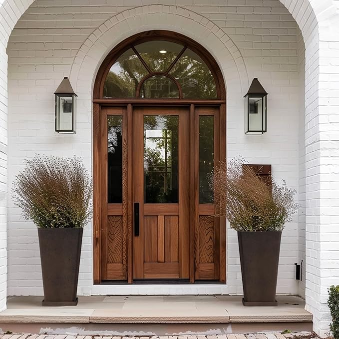 LA JOLIE MUSE Tall Outdoor Planters Set of 2, 20 inch Large Tapered Square Planters for Indoor/Outdoor Plants, Large Outdoor Flower Pots for Front Door, Patio and Deck-Ruum Studio Home