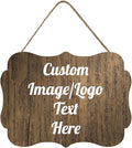 Personalized Wooden Welcome Sign Front Door Decor Home Sign Customized Image/Text Hanging Farmhouse Decorations for Home Office 11.2 * 8 Inch-Ruum Studio Home