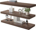 Large Floating Shelves for Wall Set of 3 Wooden Wall Shelves 36 in x 12.75 in x 2 in Room Decor Long Shelf with Invisible Wall Mount Bracket for Bedroom Kitchen Living Room Walnut-Ruum Studio Home