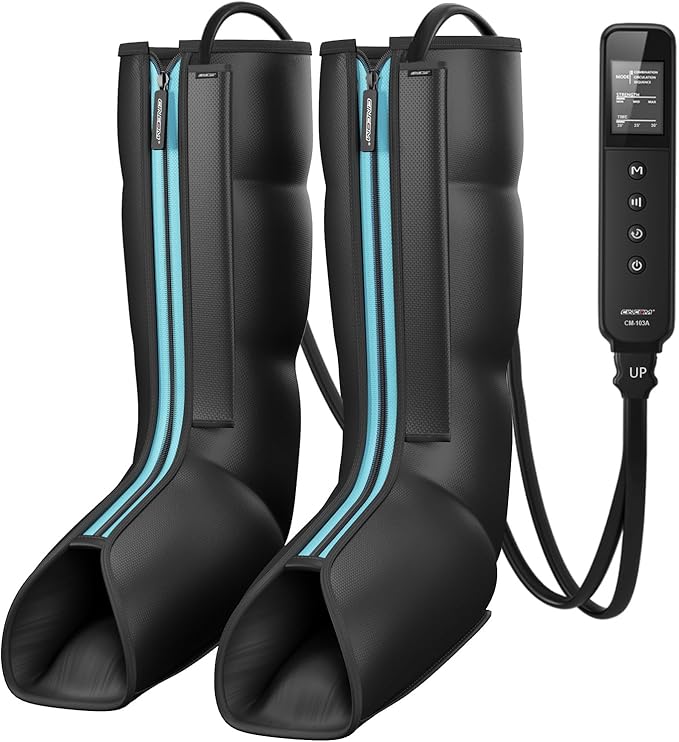 CINCOM Leg Massager for Circulation and Pain Relief, Air Compression Massager for Foot and Leg Helpful for Lymphedema Edema Restless and Relaxation Birthday Gift for Women Men-Ruum Studio Home