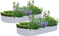 2 Pack 8x4x1FT Galvanized Raised Garden Bed Kit Oval Metal Ground Planter Box Outdoor Bottomless Planter Raised Beds for Vegetables Flowers Herbs Fruits, Gray-Ruum Studio Home