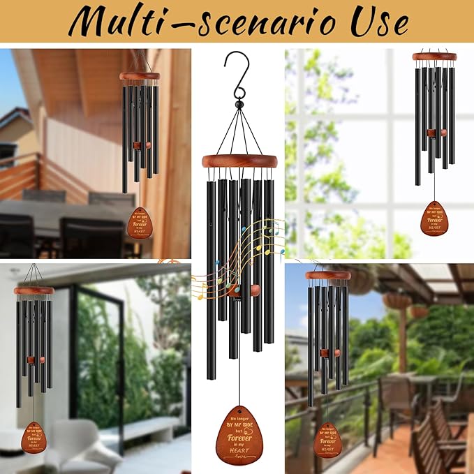 Pet Memorial Wind Chimes 26" - Dog Memorial Gifts for Loss of Dog, Dogs Remembrance Bereavement Gift, Pet Loss Sympathy Gifts (Design 4)-Ruum Studio Home