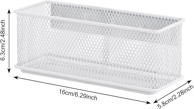 6.29"x2.28"x2.48" Magnetic Basket for Whiteboard White Magnetic Basket for Fridge Magnetic Organizer Holder with 5 Strong Magnets Magnetic Holder for Refrigerator Locker-Ruum Studio Home