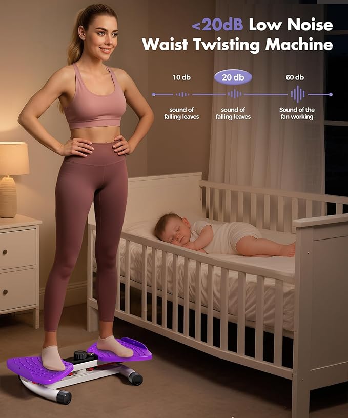 Waist Twisting Machine Fitness Tool, Ab Twister Board with the Smart LED Digital Monitor, 300LBS Capacity & 20dB Ultra-Quiet, Anti-Slip Home Gym Workout Equipment for Women Belly Fat-Ruum Studio Home