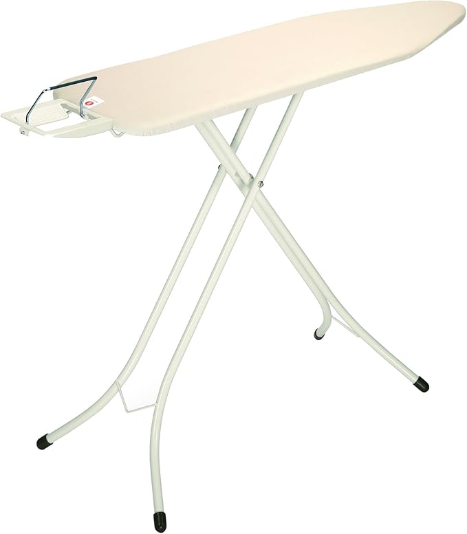 Brabantia Size B Ironing Board (49x15 in) 7 Height Options, Adjustable Steam Iron Rest Holder (Ecru) Non-Slip Feet, Anti-Collapse Child Locks-Ruum Studio Home