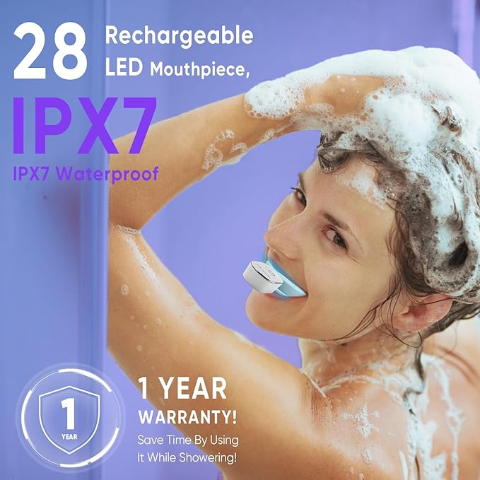 MySmile Deluxe 10 Min Teeth Whitening Kit with 28 LED Light, 35% Carbamide Peroxide Teeth Whitening Gel, Helps Remove Years of Stains from Coffee, Soda, Wines, Smoking, Food-Ruum Studio Home